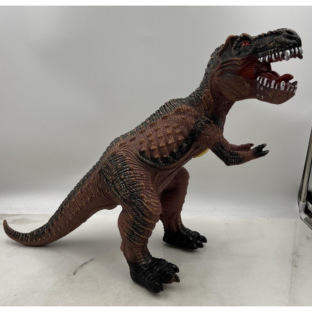 T-Rex Tyrannosaurus Rex Dinosaur Action Figure Brown Black 21 Inch Toy Sounds